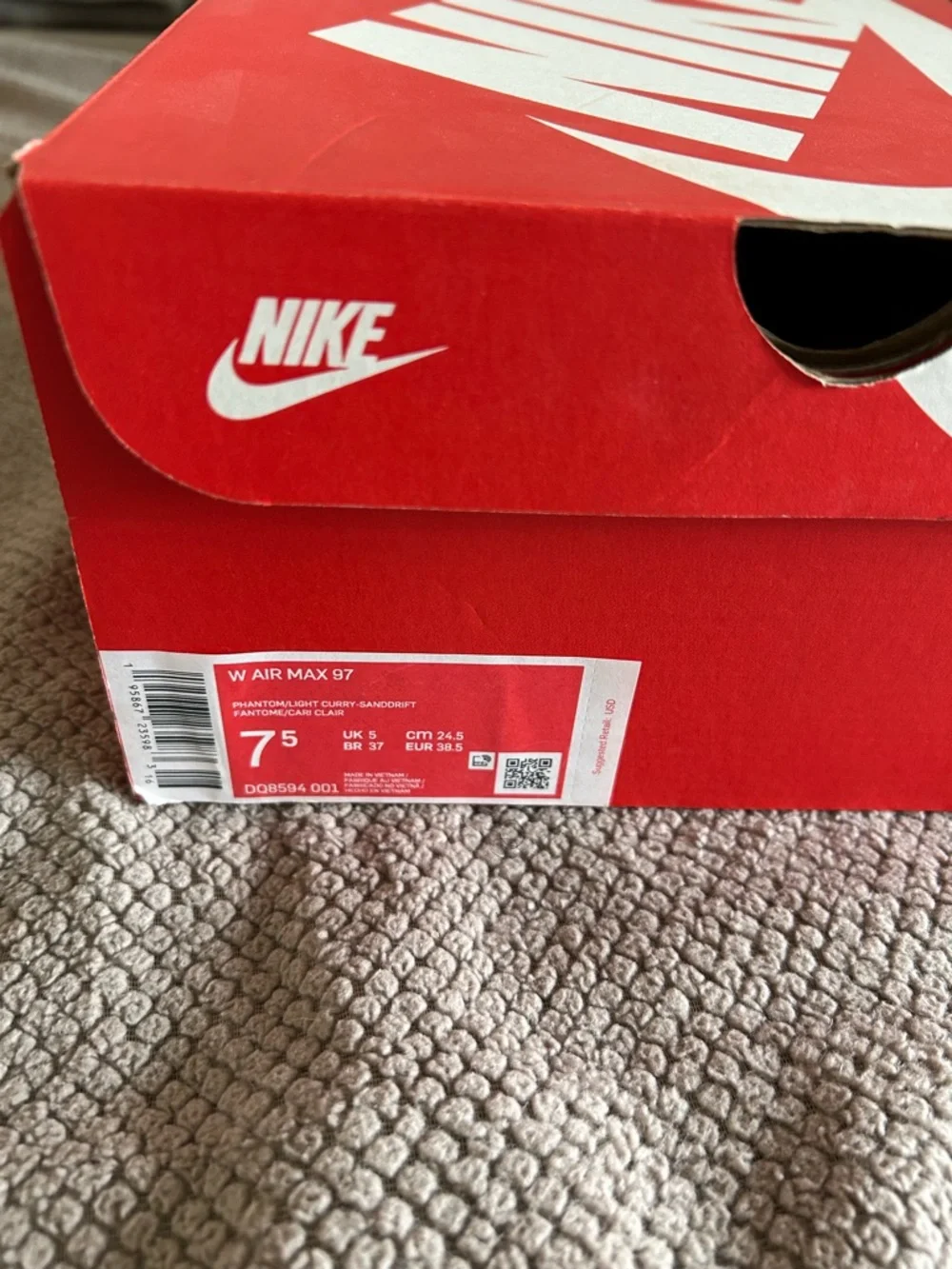 Women’s Nike Air Max 97 White with Orange Accents - Picture 6 of 6